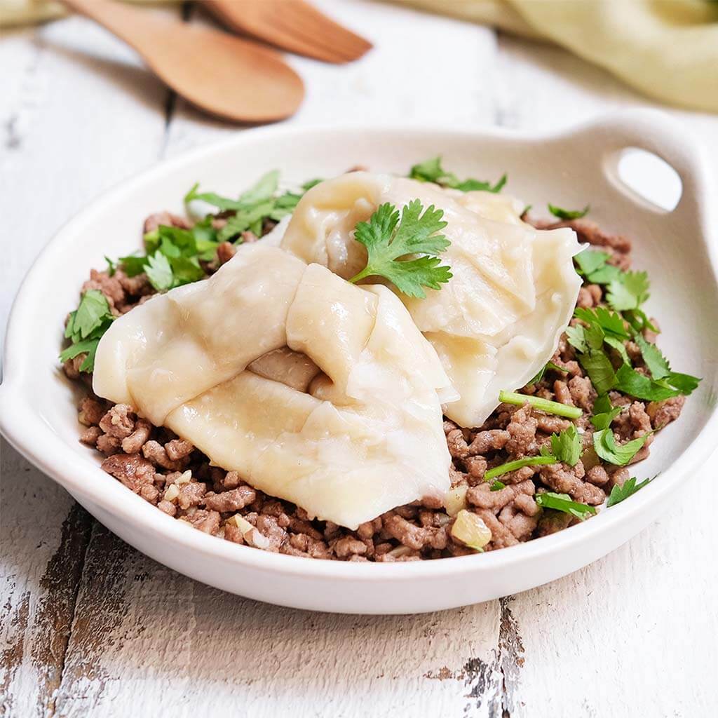 Image Pangsit Udang Cah Daging Cincang